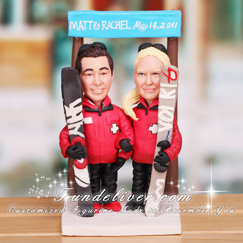 Ski Trail Sign Ski Wedding Cake Toppers - Click Image to Close